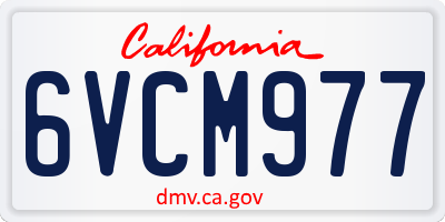 CA license plate 6VCM977