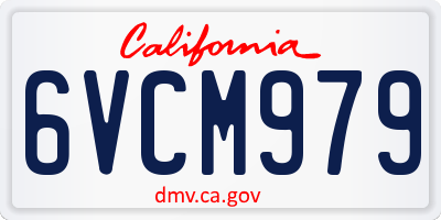 CA license plate 6VCM979