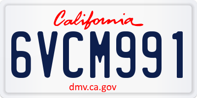 CA license plate 6VCM991