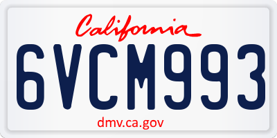 CA license plate 6VCM993