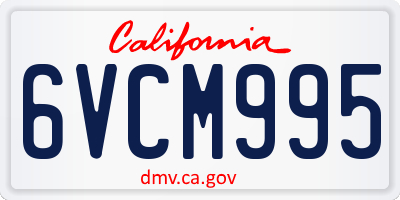 CA license plate 6VCM995