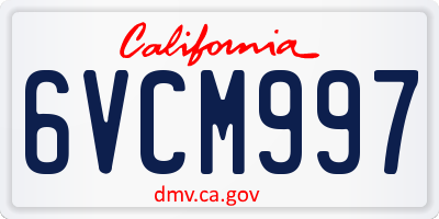 CA license plate 6VCM997