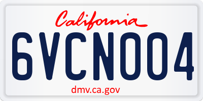CA license plate 6VCN004