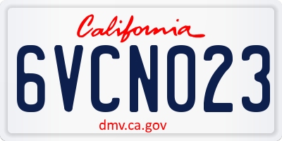 CA license plate 6VCN023