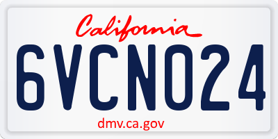 CA license plate 6VCN024
