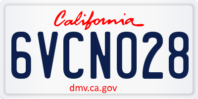 CA license plate 6VCN028
