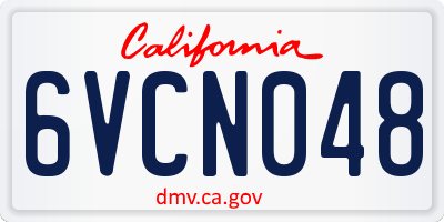 CA license plate 6VCN048