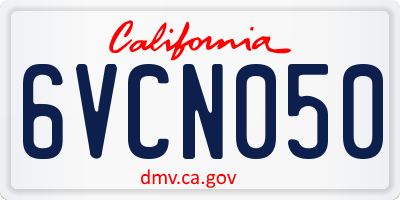 CA license plate 6VCN050
