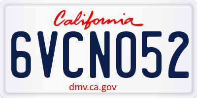 CA license plate 6VCN052