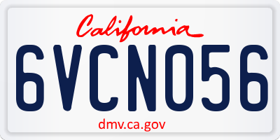 CA license plate 6VCN056
