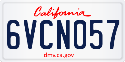 CA license plate 6VCN057