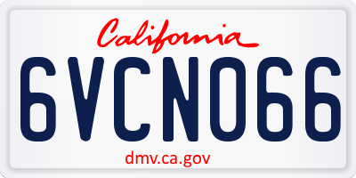 CA license plate 6VCN066