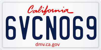 CA license plate 6VCN069
