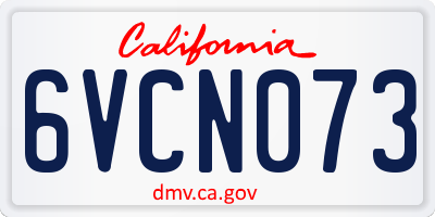 CA license plate 6VCN073
