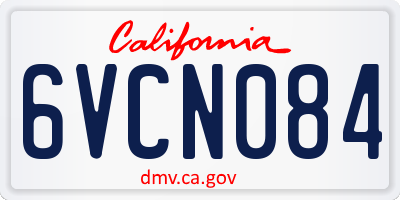 CA license plate 6VCN084