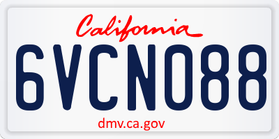 CA license plate 6VCN088