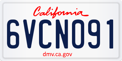 CA license plate 6VCN091