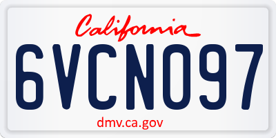 CA license plate 6VCN097