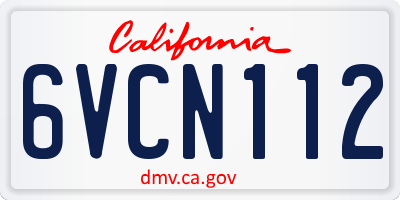 CA license plate 6VCN112