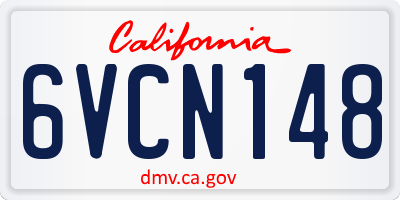 CA license plate 6VCN148