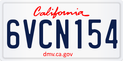 CA license plate 6VCN154