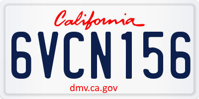 CA license plate 6VCN156