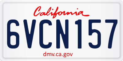 CA license plate 6VCN157