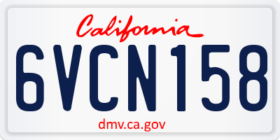 CA license plate 6VCN158