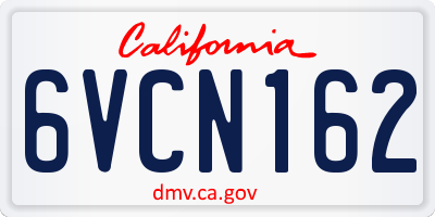 CA license plate 6VCN162