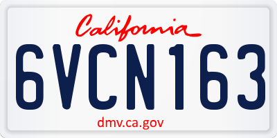 CA license plate 6VCN163
