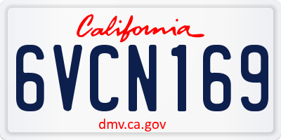 CA license plate 6VCN169