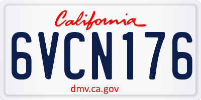 CA license plate 6VCN176