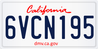 CA license plate 6VCN195