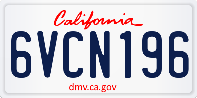 CA license plate 6VCN196