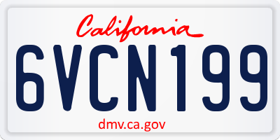 CA license plate 6VCN199
