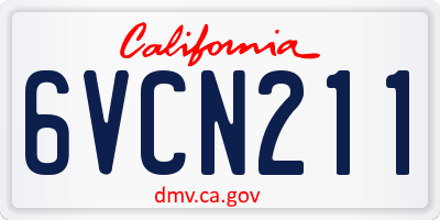 CA license plate 6VCN211