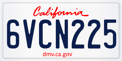 CA license plate 6VCN225