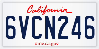 CA license plate 6VCN246