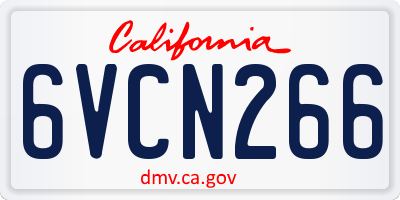CA license plate 6VCN266