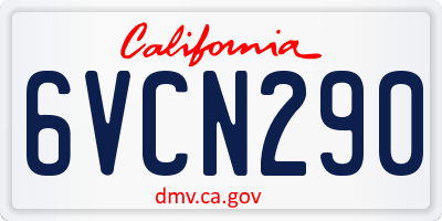 CA license plate 6VCN290