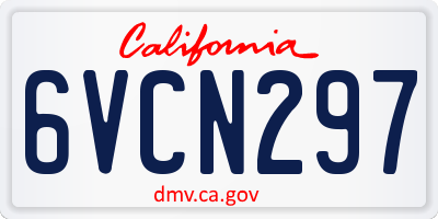 CA license plate 6VCN297