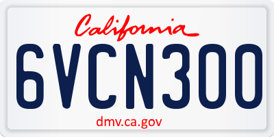 CA license plate 6VCN300