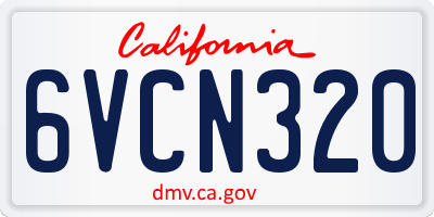 CA license plate 6VCN320