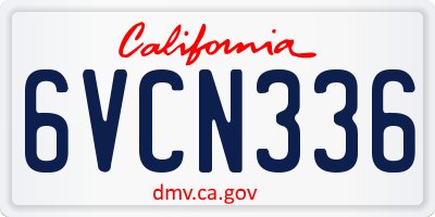 CA license plate 6VCN336