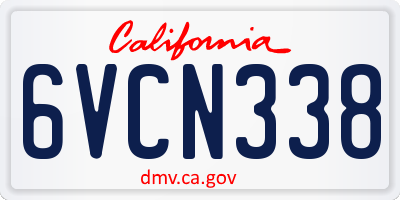 CA license plate 6VCN338