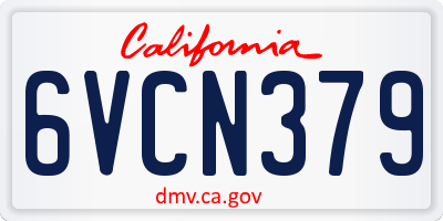 CA license plate 6VCN379