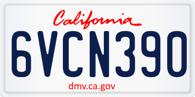 CA license plate 6VCN390
