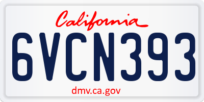 CA license plate 6VCN393