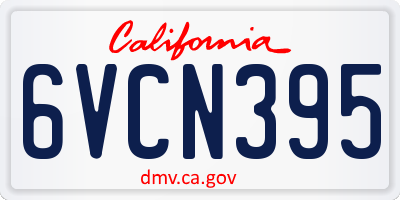 CA license plate 6VCN395