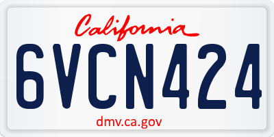 CA license plate 6VCN424